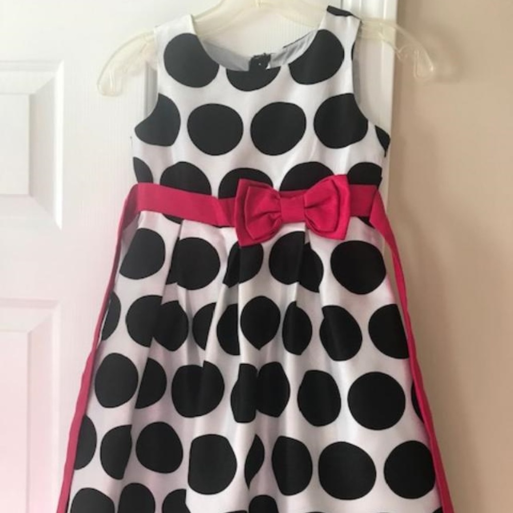 Girls Red, Black, and White Polka-dot dress